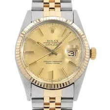 Rolex — Rolex Datejust 16013 Champagne Bar 5 Rows Jubilee Bracelet 80 Number Second ... — Watch — resale