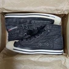 Diesel — Diesel Men 9.0US Dark Denim High-Cut Sneakers Used Several Times Luxury Casual — Sneaker — resale
