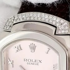 Rolex Cellini 6692 Quartz 24.5mm K18WG Diamond Pink Dial #HD236 4