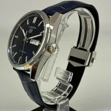 TAG Heuer Carrera Day Date 41mm WBN2012 Blue Dial Leather Strap Caliber 5 Automa 2