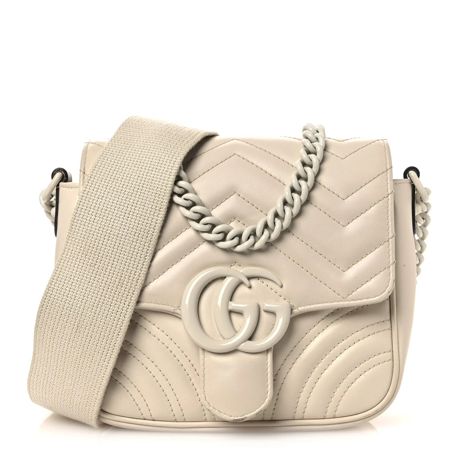 Gucci — Matelasse Monochrome Mini GG Marmont Crossbody — Handbag — resale