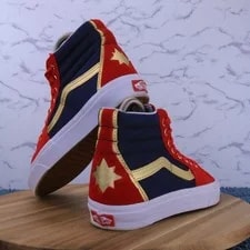 Vans X Marvel Captain Marvel Sk8-Hi Athletic Casual Sz 5.5 / 7 3