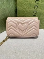 Auth Gucci GG Marmont Super Mini Quilted CrossbodyBag Classic 2