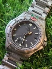 Tag Heuer — Mid-Size 36mm Tag Heuer 4000 Series 999.213K Charcoal Date Dial Swiss Made — Watch — resale