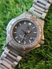 Mid-Size 36mm Tag Heuer 4000 Series 999.213K Charcoal Date Dial Swiss Made 2