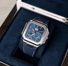 Patek Philippe 5822P-001 Cubitus Platinum Moonphase With Blue Dial Skeleton Back 2