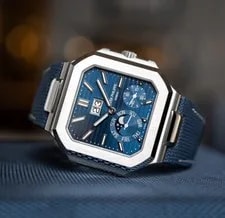 Patek Philippe 5822P-001 Cubitus Platinum Moonphase With Blue Dial Skeleton Back 3