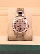 2017 Rolex Midsize Datejust 178240 Pink Roman Dial SS Oyster No Papers 31mm 2