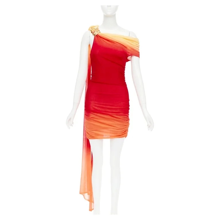 Ferragamo, Maximilian — Ferragamo Maximilian Davis 2023 Runway One Shoulder Tulle Dress M — Clothing — resale