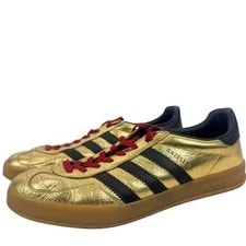 Gucci X Adidas Gazelle Metallic Lace Up Sneakers 3