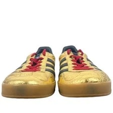 Gucci X Adidas Gazelle Metallic Lace Up Sneakers 4