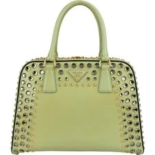 Prada — Prada Vernic Pyramid Frame Studded Promenade — Handbag — resale