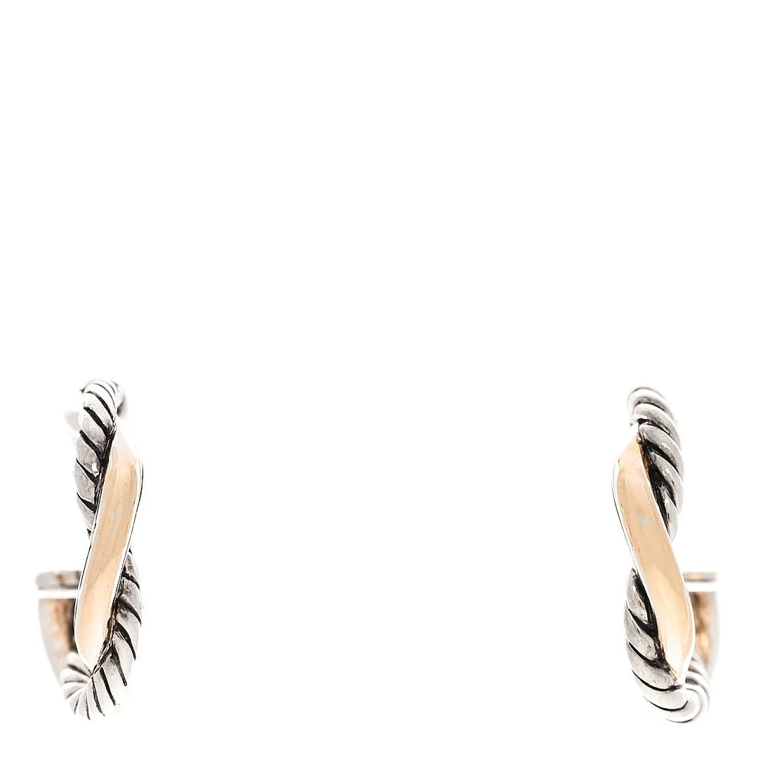David Yurman — 14K Yellow Gold 3mm Petite Infinity Huggie Hoop — Jewelry — resale