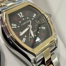 Cartier Roadster Large Black Roulette Dial Yellow Gold Stainless Ref: W62031Y4 2