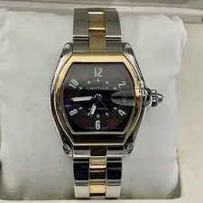 Cartier Roadster Large Black Roulette Dial Yellow Gold Stainless Ref: W62031Y4 3