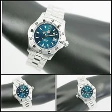 TAG Heuer 2000 Series WK1319-1 Turquoise Green Dial Quartz Steel Swiss 4