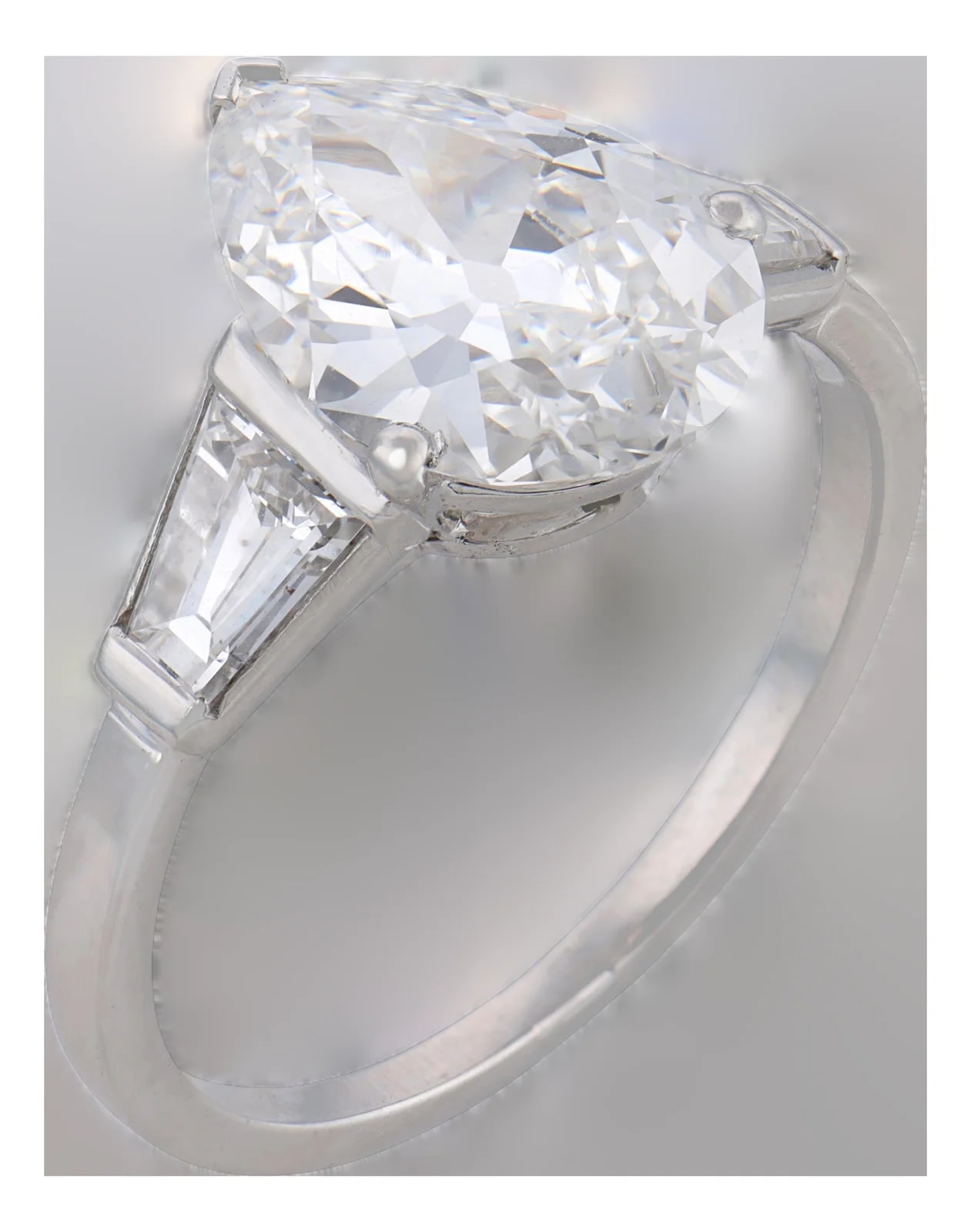 1950s French Gia 2.55 Carat Antique Pear Shape Engagement — Jewelry — resale