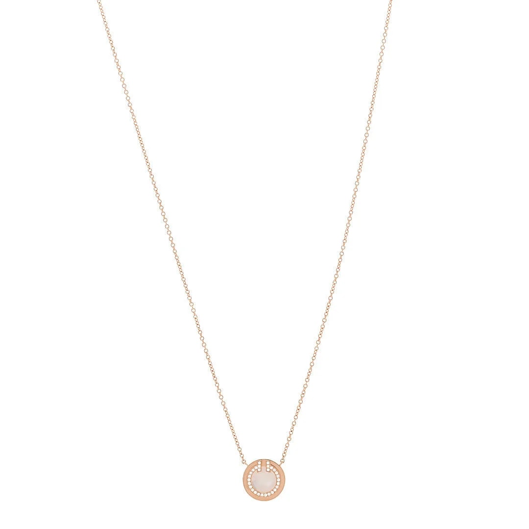 Tiffany & Co. — 18K Rose Gold Mother of Pearl Small T Circle — Jewelry — resale