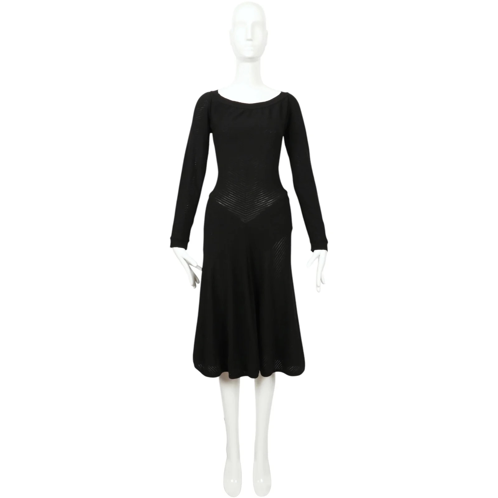 Azzedine Alaia — 1988 Azzedine Alaia Ribbed Runway Dress With Ruched Back — Clothing — resale