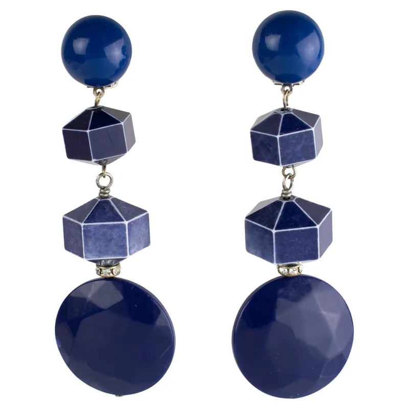 Angela Caputi — Angela Caputi Washed Dangle Resin Geometric Clip Earrings — Jewelry — resale