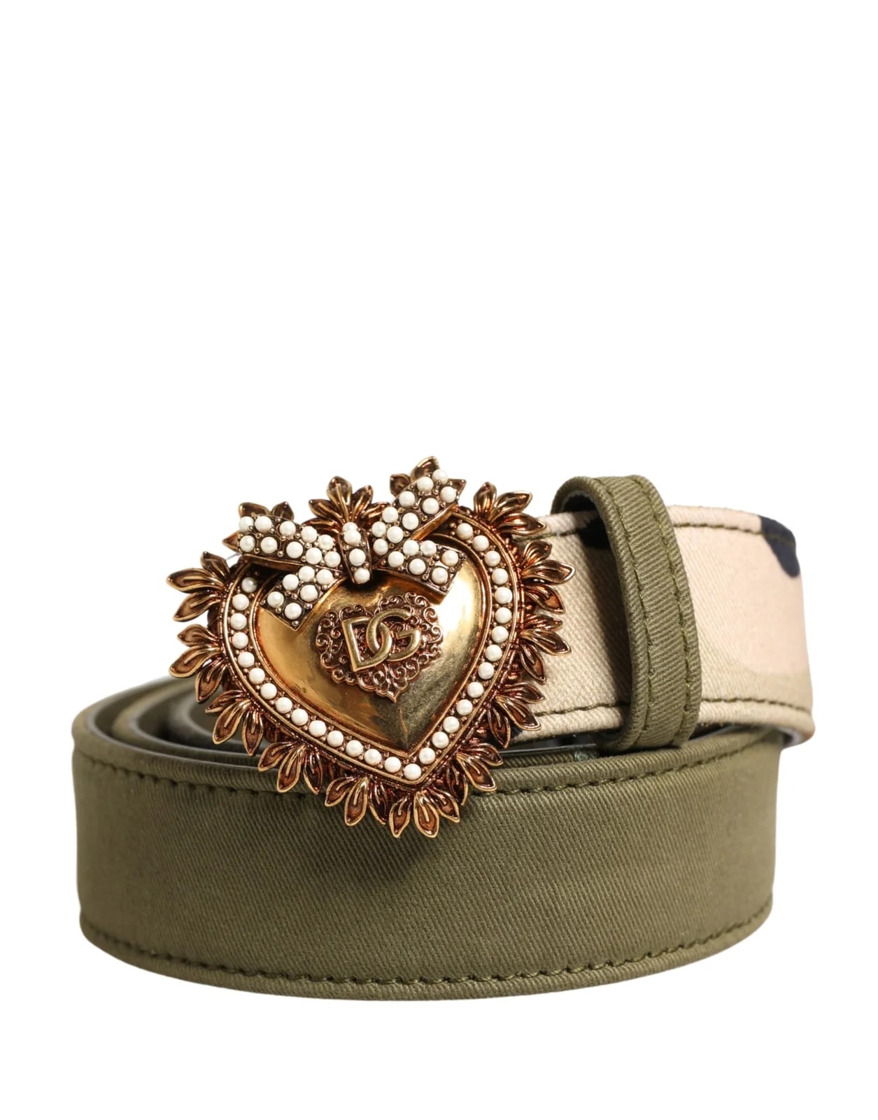 Dolce & Gabbana — Dolce & Gabbana Camouflage Devotion Metal Buckle Belt — Accessory — resale