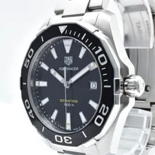 TAG Heuer Aquaracer WAY101A Quartz Black Rubber Near Box & Papers 43mm 300m 2