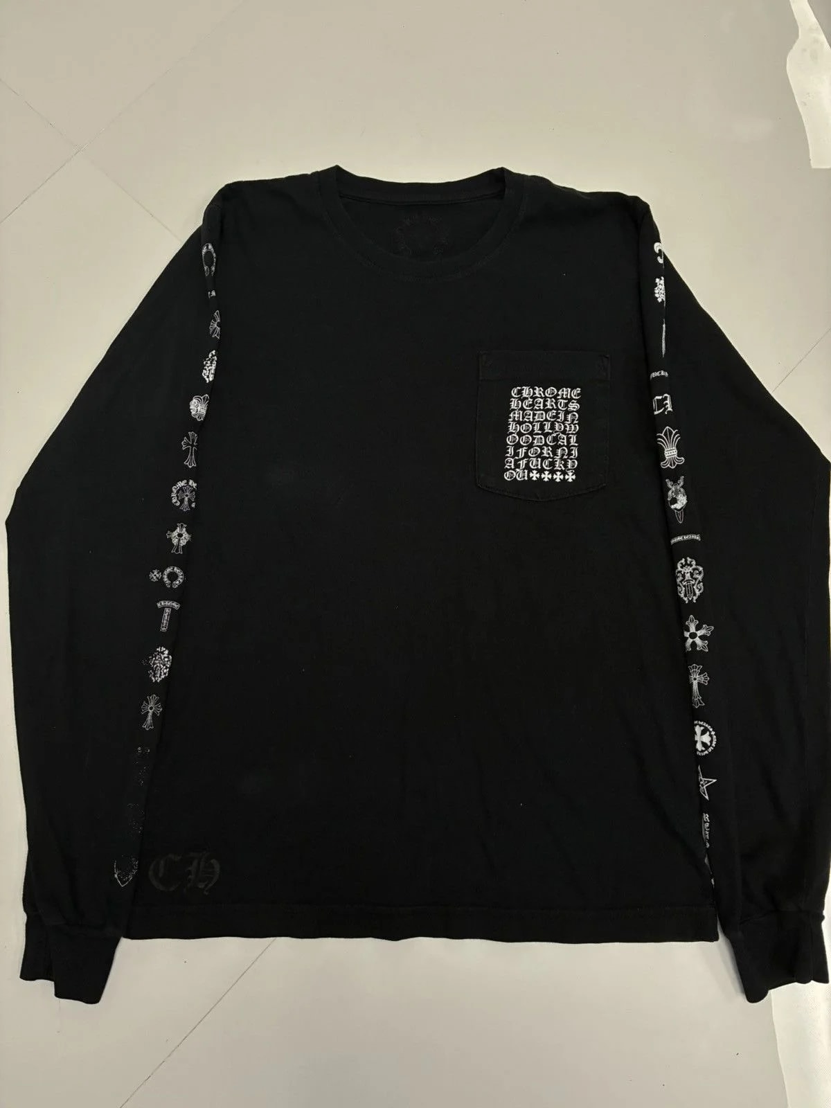 Chrome Hearts — Hearts Mad in Hollywood Logos Longsleeve — streetwear — resale