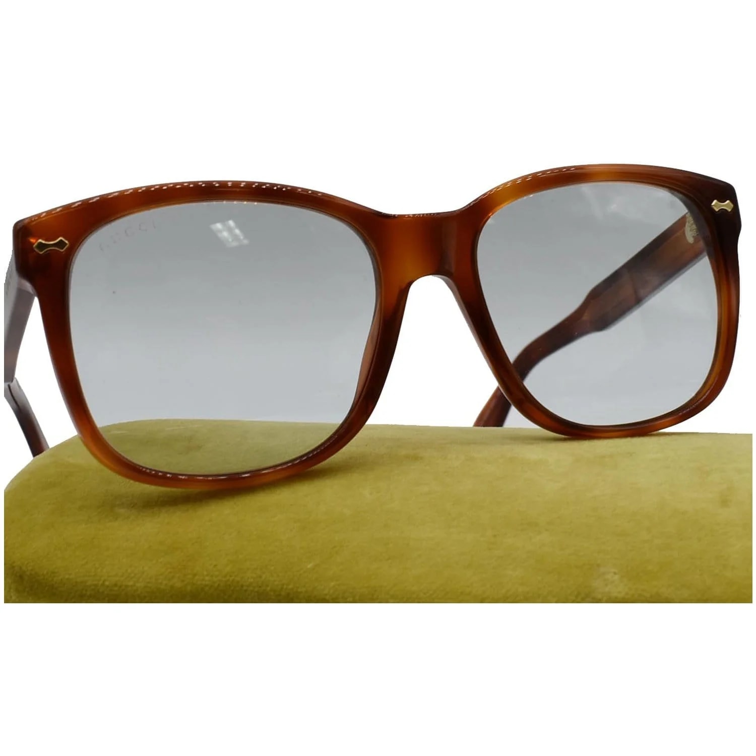 Gucci Light Havana Eyeglasses Transparent Lens 2