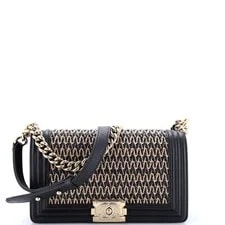 Chanel — Chanel Boy Flap Chevron Woven and Old Medium — Handbag — deal