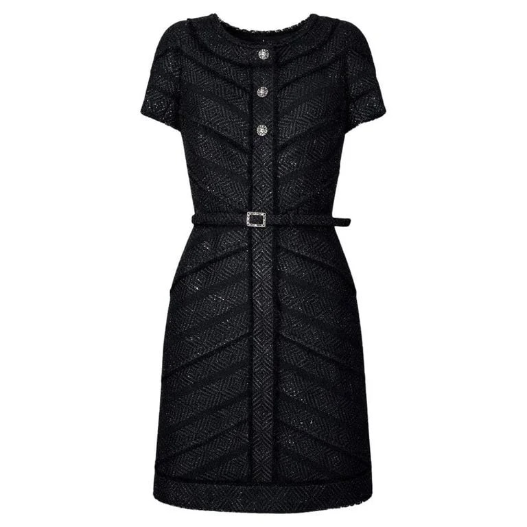Chanel — Chanel New Iconic Shimmer Belted Dress 36 FR — Clothing — resale