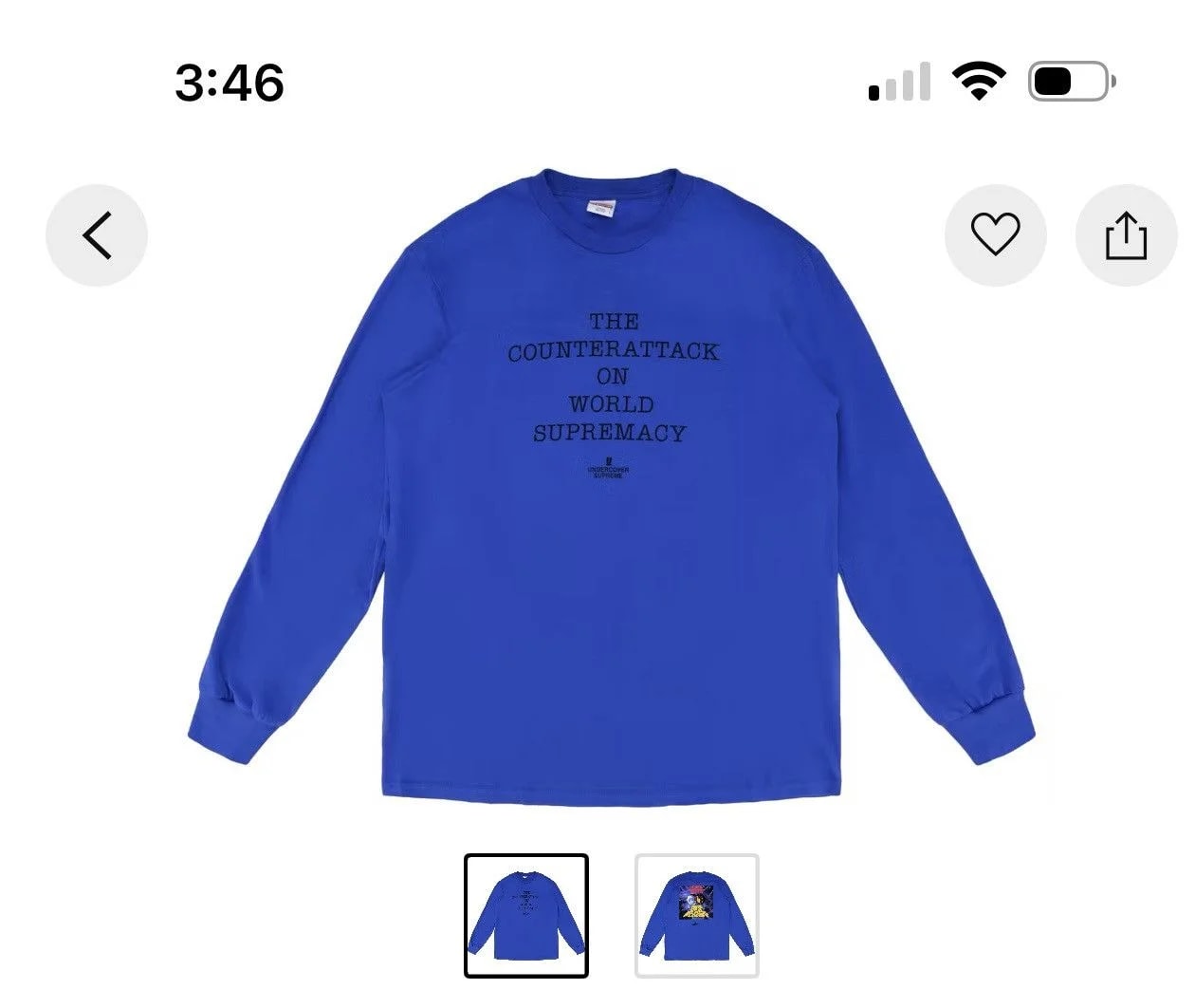 Supreme — Supreme UNDERCOVER/Public Enemy Counterattack L/S Tee — streetwear — resale