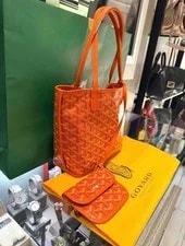 Goyard Anjou Reversible Coated Canva and Matching Wristlet 2