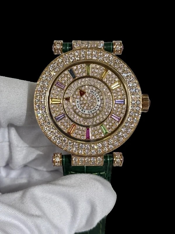 Franck Muller Double Mystery Ronde 18K Rose Gold & Diamonds Lady's 2