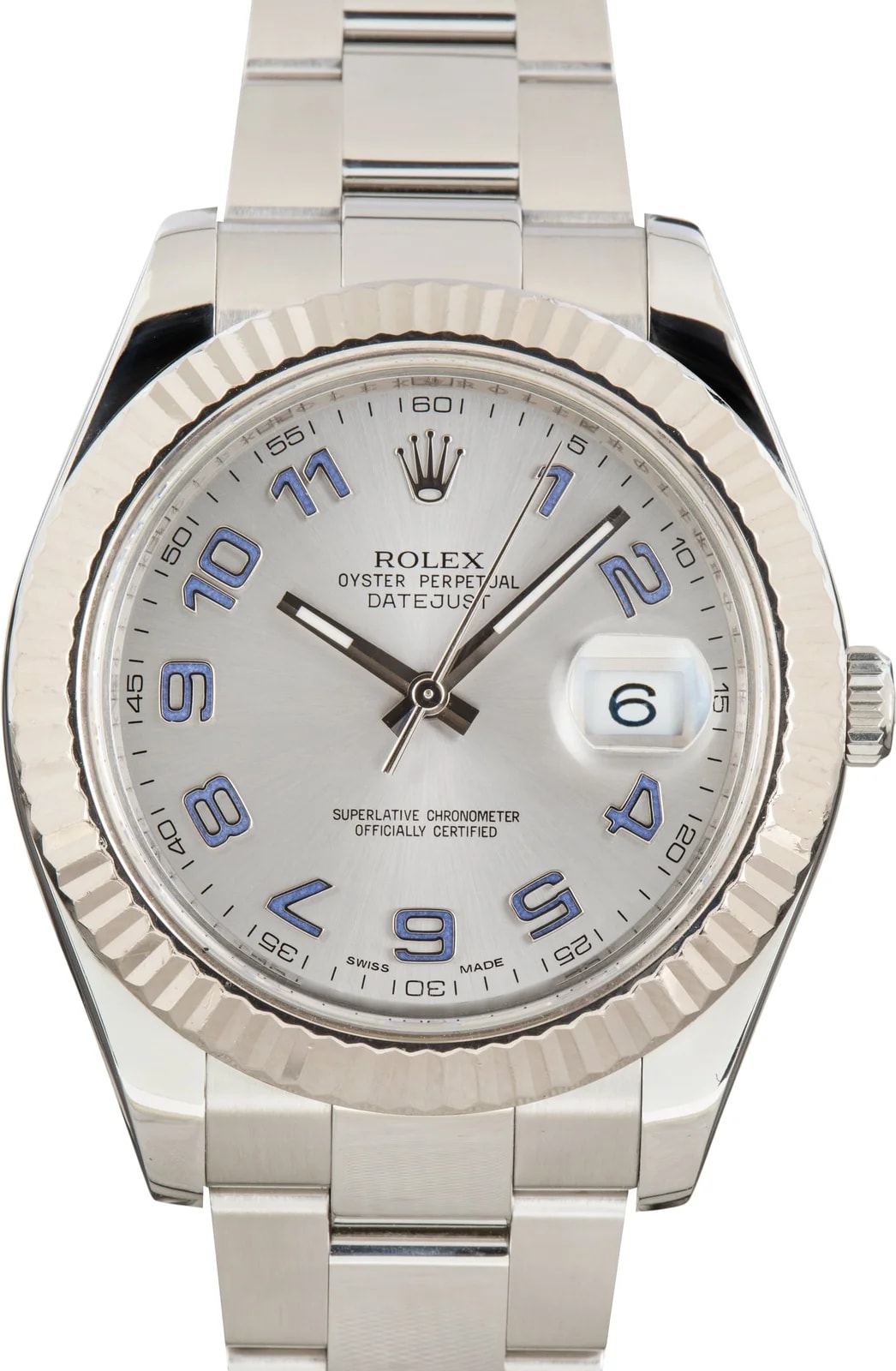 Rolex — Silver Dial Rolex Datejust II Lilac Arabic Markers Ref 116334 — Watch — resale