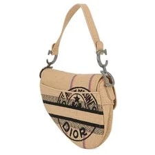 Christian Dior Christian Union Motif Jute Saddle M0446BRUW_M918 #TZB792 2
