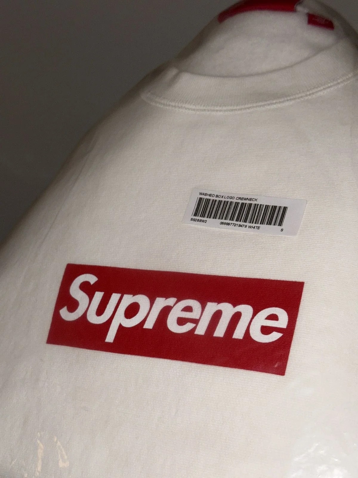 Supreme — Supreme Washed Box Logo Crewneck — streetwear — resale