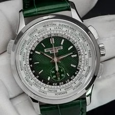 2025 Patek Philippe World Time Flyback Chrono 39.5mm 5930P Platinum Green Dial 2