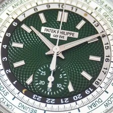 2025 Patek Philippe World Time Flyback Chrono 39.5mm 5930P Platinum Green Dial 4