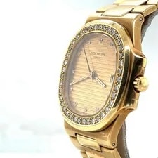 Patek Philippe Nautilus Automatic 37mm 18k Yellow Gold Diamond Dial/Bezel 3800J 4