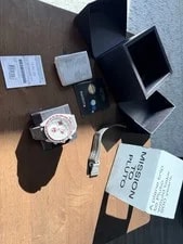 Omega — Omega X Swatch Mission To Pluto Speedmaster Quartz White Burgundy — Watch — resale