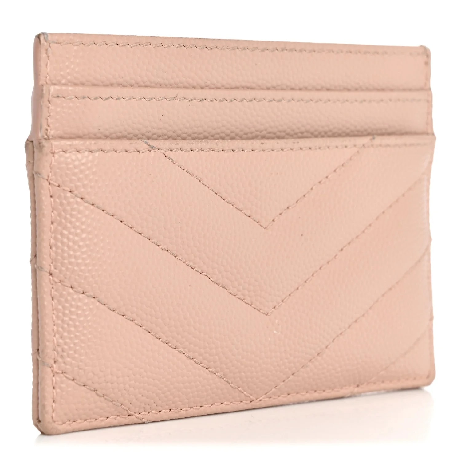 Grain de Poudre Chevron Credit Card Case Pale 3
