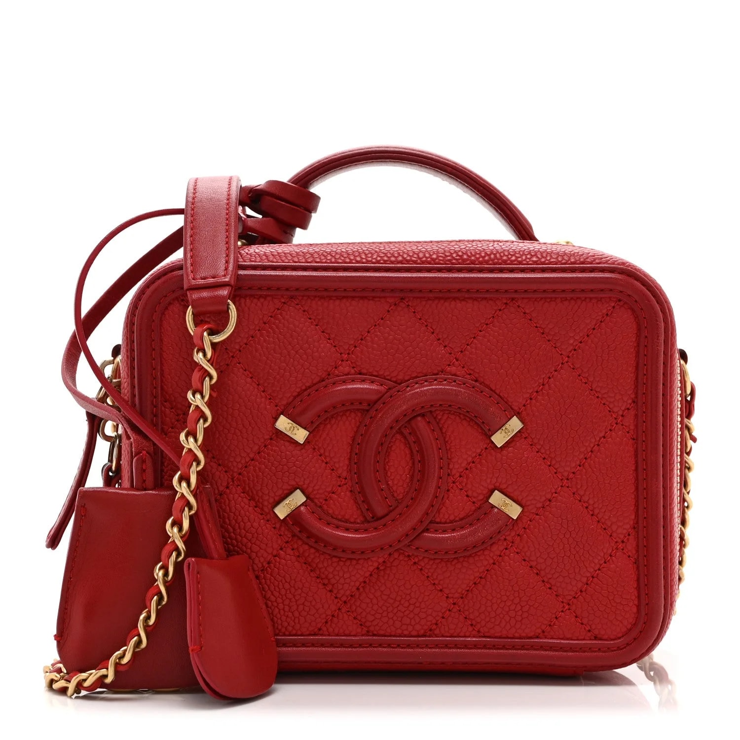 Chanel — Quilted Small CC Filigree Vanity Case — Handbag — resale