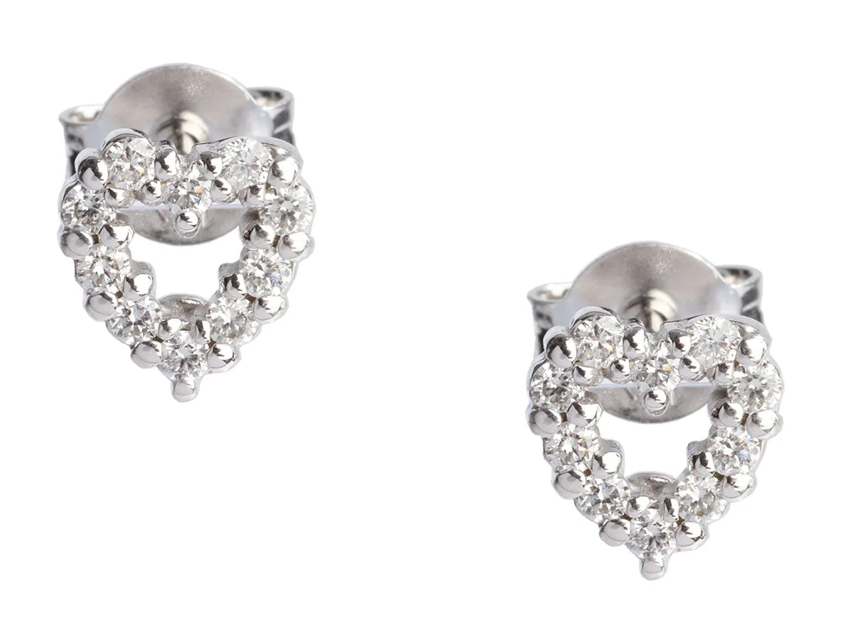 Roberto Coin — Roberto Coin 18K White Gold Tiny Treasures Heart Pierced — Jewelry — resale