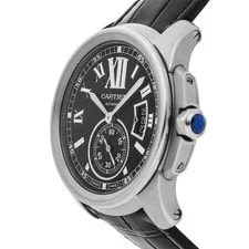 Cartier Calibre de Steel Automatic 42mm Black Dial Strap W7100041 2