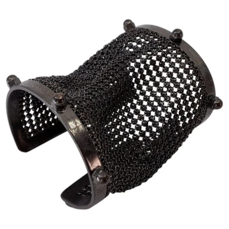 J Dauphin — Sculptural Cuff Studded Gun Metal Ruthenium — Jewelry — resale