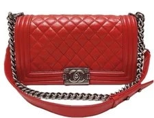 Chanel — Authentic Chanel Boy Flap Quilt Ruthenium — Handbag — resale