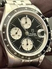 Tudor Prince Date Chrono 79260P Non-Tiger “Small Block” Black Dial/Bezel 3