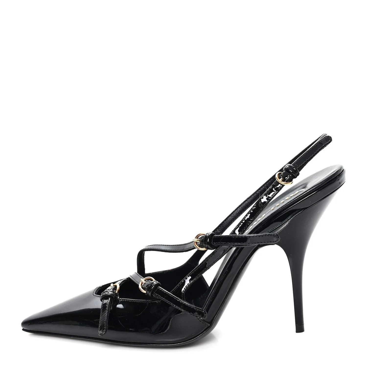 Miu Miu — Vernice Buckle Slingback 38 — Designer Shoe — resale