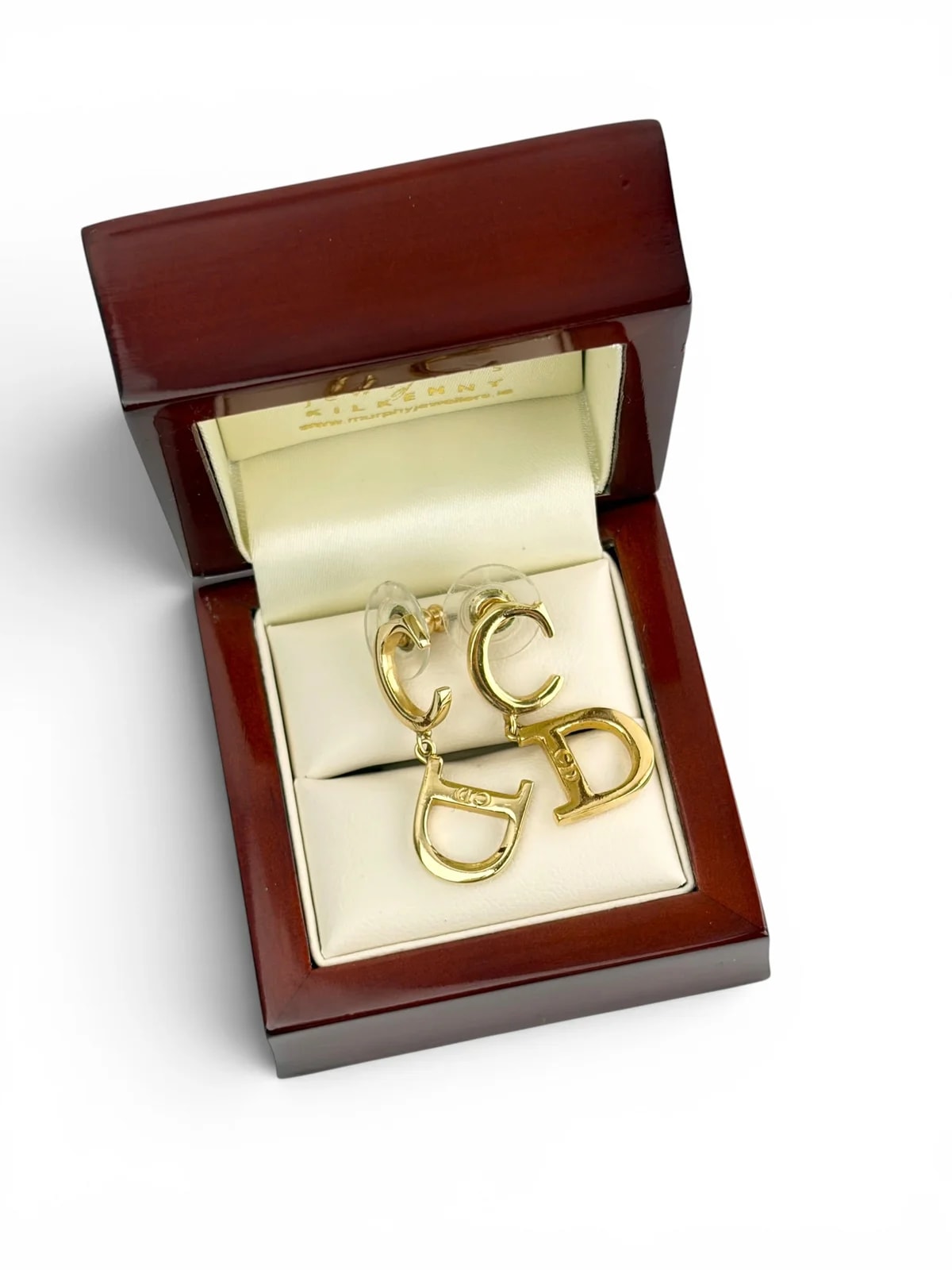 Christian Dior Tone CD Drop Earrings 3