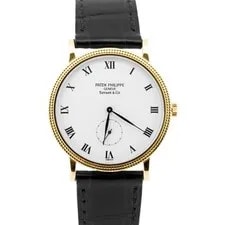 Patek Philippe — Patek Philippe Calatrava 33mm White Roman Tiffany Manual 18K Yellow Gold 3919J — Watch — resale